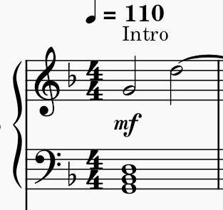 Image of the start of a score