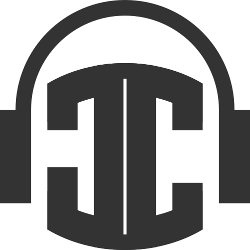 Website logo, initials JC made to look like headphones