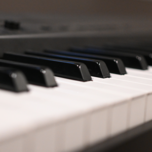 Closeup image of piano keys